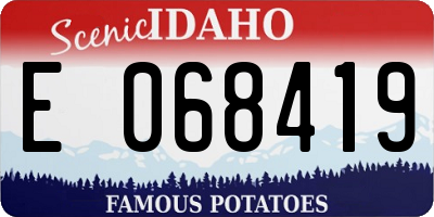 ID license plate E068419