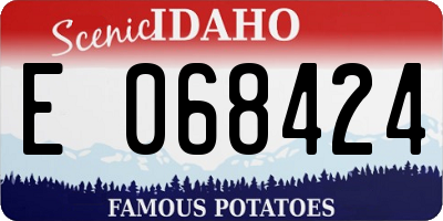 ID license plate E068424