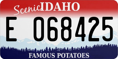 ID license plate E068425
