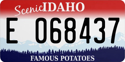 ID license plate E068437