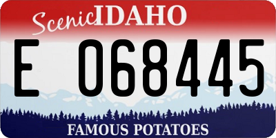 ID license plate E068445