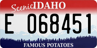 ID license plate E068451