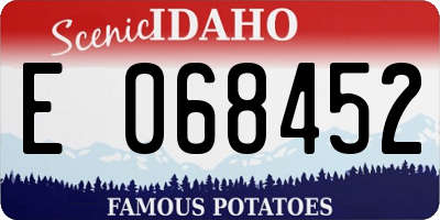 ID license plate E068452