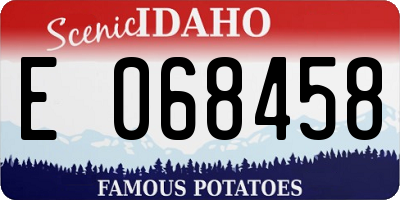 ID license plate E068458