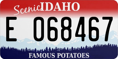 ID license plate E068467
