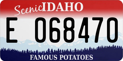 ID license plate E068470