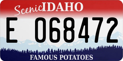 ID license plate E068472