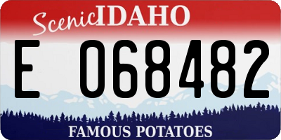 ID license plate E068482
