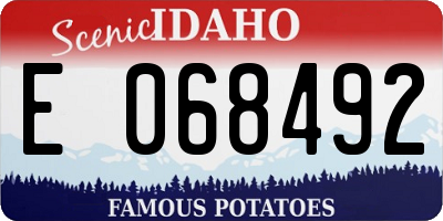ID license plate E068492