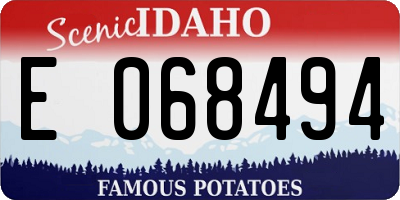 ID license plate E068494