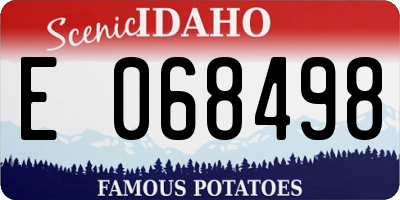 ID license plate E068498