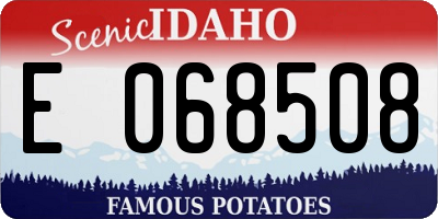 ID license plate E068508