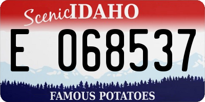 ID license plate E068537