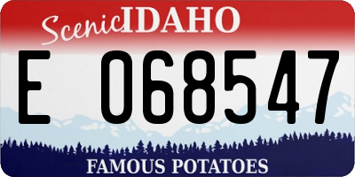 ID license plate E068547