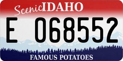 ID license plate E068552