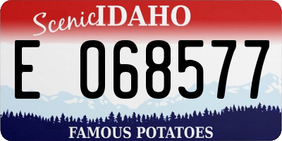 ID license plate E068577