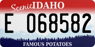 ID license plate E068582