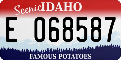 ID license plate E068587