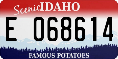 ID license plate E068614