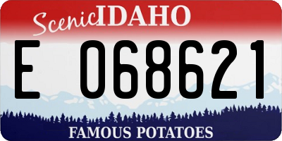 ID license plate E068621