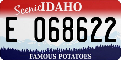 ID license plate E068622