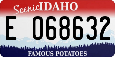 ID license plate E068632