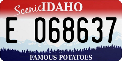 ID license plate E068637