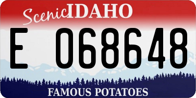 ID license plate E068648