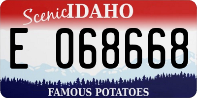 ID license plate E068668