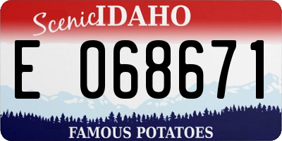 ID license plate E068671