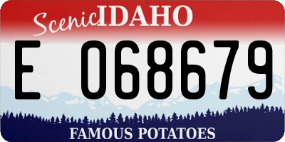 ID license plate E068679