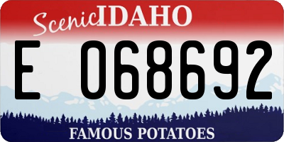 ID license plate E068692