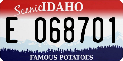 ID license plate E068701