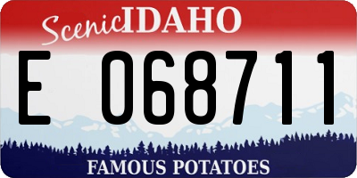 ID license plate E068711
