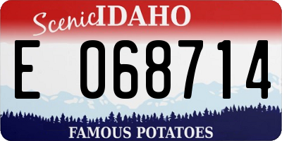 ID license plate E068714