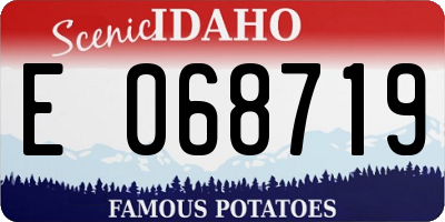 ID license plate E068719