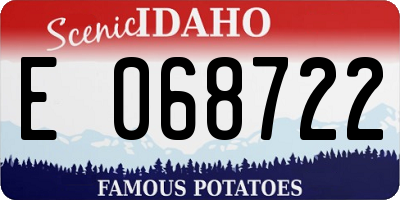 ID license plate E068722