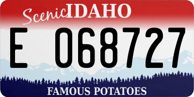 ID license plate E068727