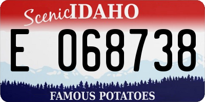 ID license plate E068738