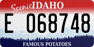 ID license plate E068748