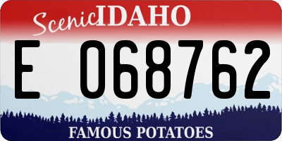 ID license plate E068762