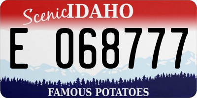 ID license plate E068777