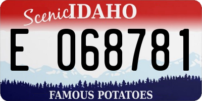 ID license plate E068781