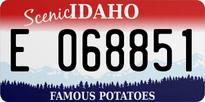 ID license plate E068851