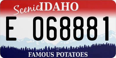 ID license plate E068881