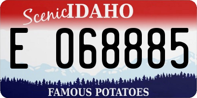 ID license plate E068885