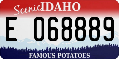 ID license plate E068889