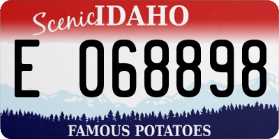 ID license plate E068898