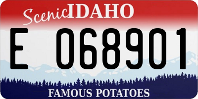 ID license plate E068901