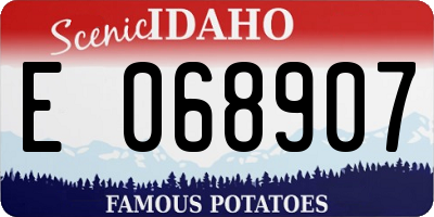ID license plate E068907